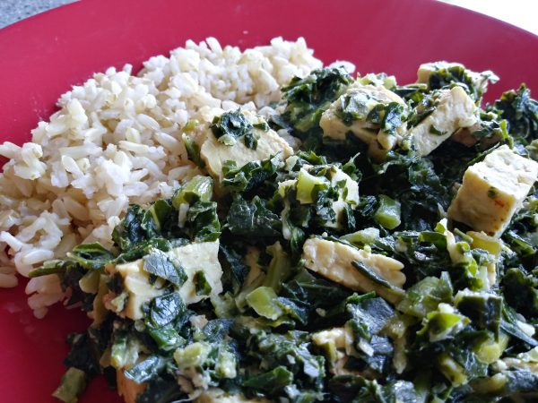 Recipe:  Tahini Kale and Tempeh Skillet