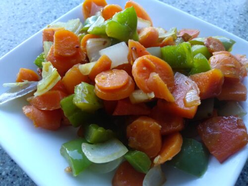 Recipe: Gingery Carrots and Green Peppers