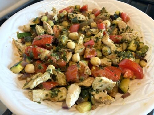 Tomato, Chickpea and Zucchini Salad